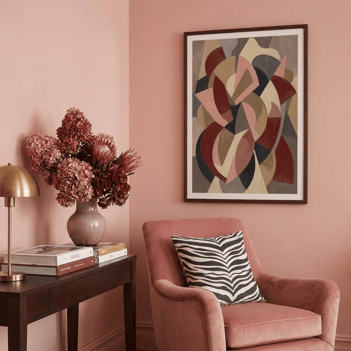 Minimalist Abstract Wall Art print showing layered geometric shapes