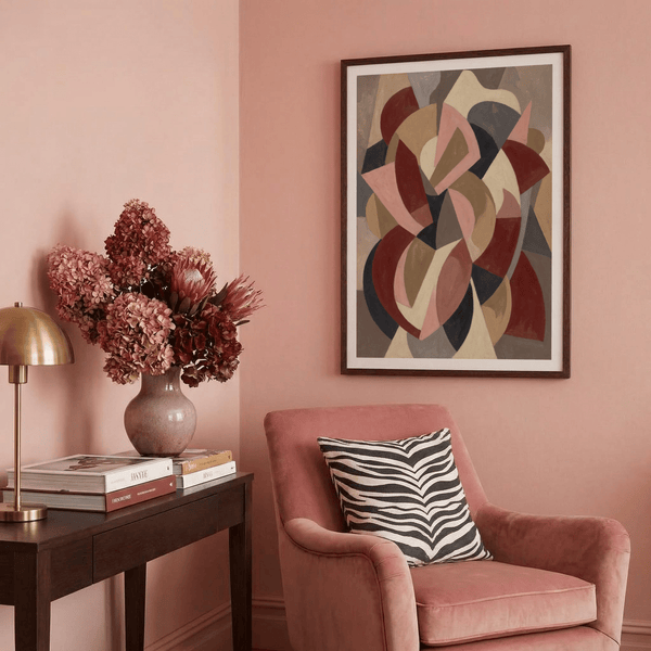 Minimalist Abstract Wall Art print showing layered geometric shapes