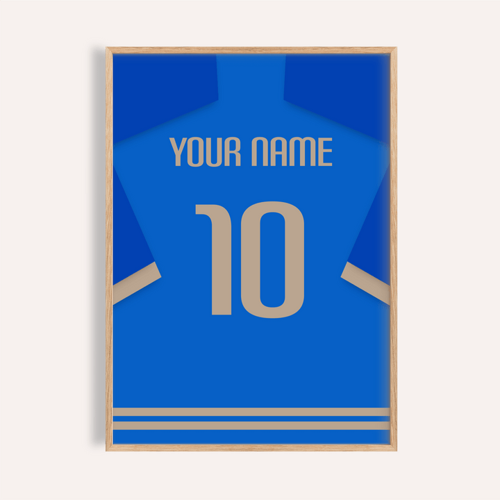 Centered jersey-back print poster with YOUR NAME and number 10
