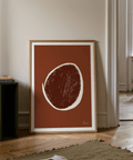 Modern Abstract Earth Tone Art Print wall art featuring a single circular form