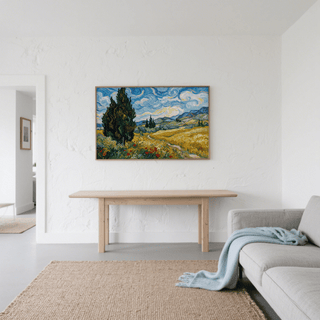 Bright Yellow Nature Poster landscape art print for hallway