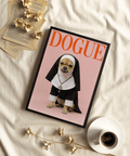 Chihuahua Nun Costume Art print with Black and White tones for office décor