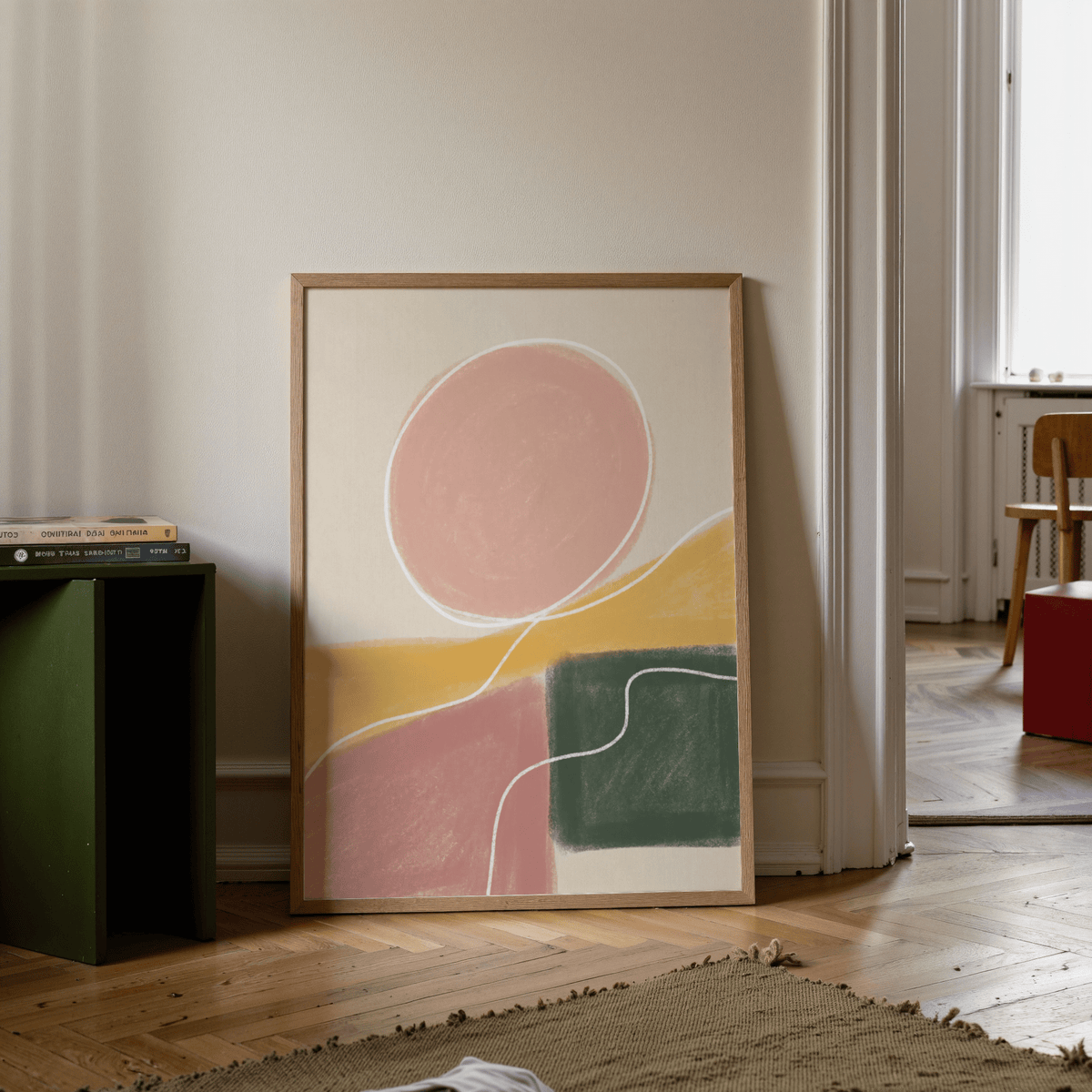 Minimalist Modern Abstract Print poster featuring soft-edged forms