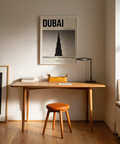 Lower caption detail on Burj Khalifa Art Print reading “Vertical City: The World’s Spire” and “Opened: 2010”