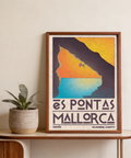 Mallorca Climbing Poster styled above desk in modern workspace