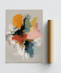 Colorful Abstract Art Print poster multicolored, great for bedroom wall art