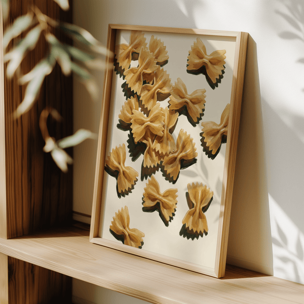 Farfalle Pasta Art decor print, perfect for culinary-inspired rooms