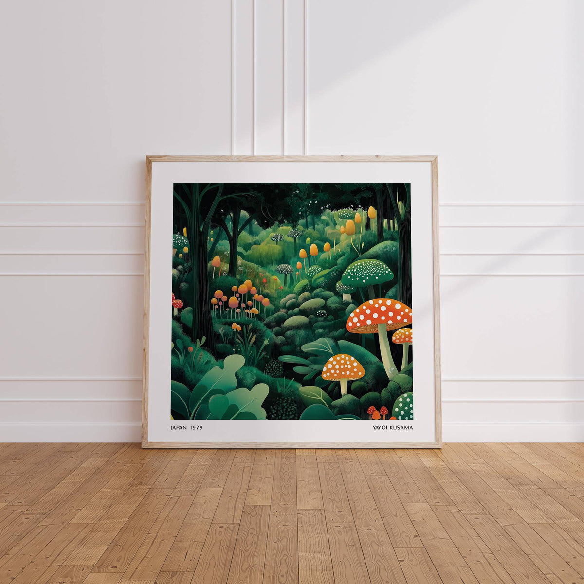 modern enchanted forest wall art with bold patterns
