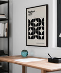 Minimalist Bauhaus-style Pictures for Home Office with bold shapes.