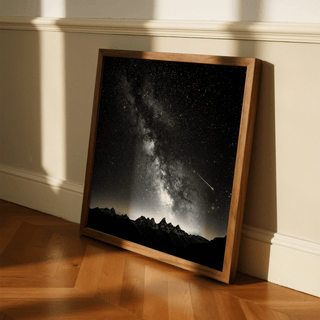 Milky Way Print poster with Black and White colors for bedroom decor
