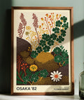 Modern wildflower art prints with earthy brown and golden tones.