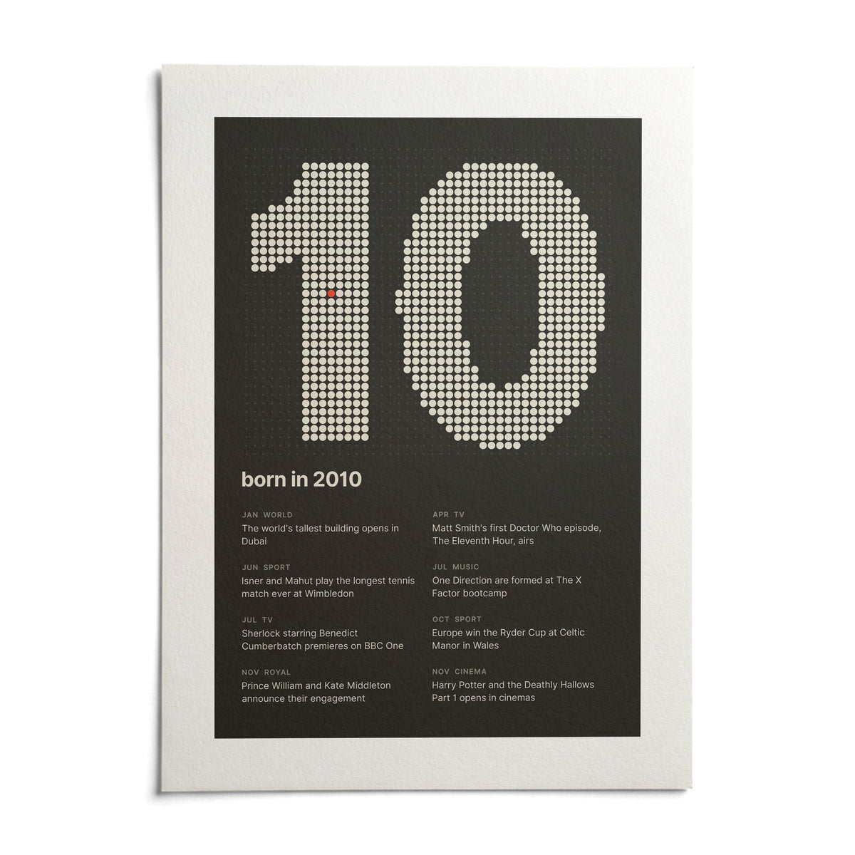 2010 Halftone Print, shown as an unframed paper print on a plain white background