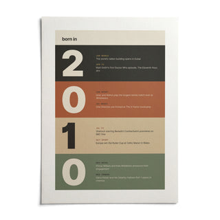 2010 Typography Print, shown as an unframed paper print on a plain white background