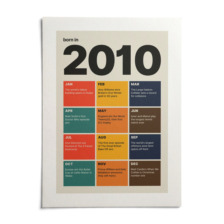 2010 Year in Review Print, shown as an unframed paper print on a plain white background