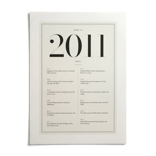 2011 Birthday Print, shown as an unframed paper print on a plain white background