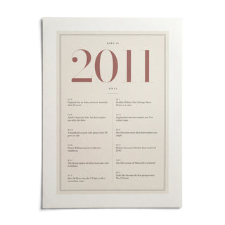 2011 Pink Birthday Print, shown as an unframed paper print on a plain white background