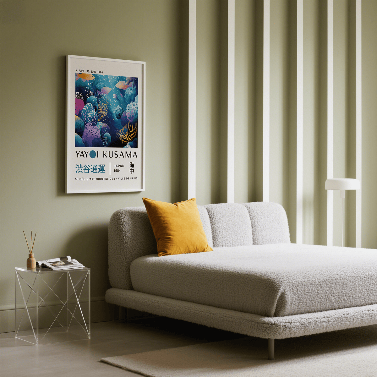 Underwater scene used in modern fish artwork prints for bedrooms