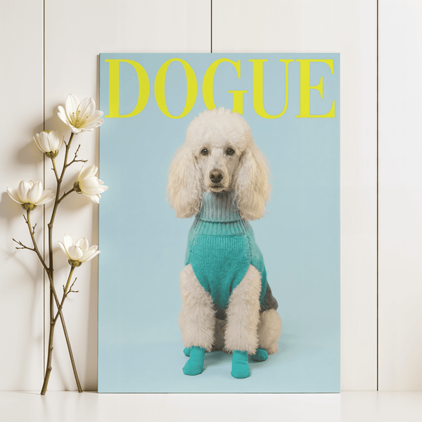 Modern Pet Wall Decor with vibrant blue and yellow, wall art for kids' room