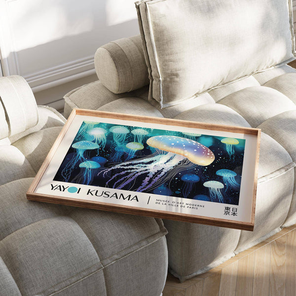 Contemporary jellyfish wall art with bold abstract elements