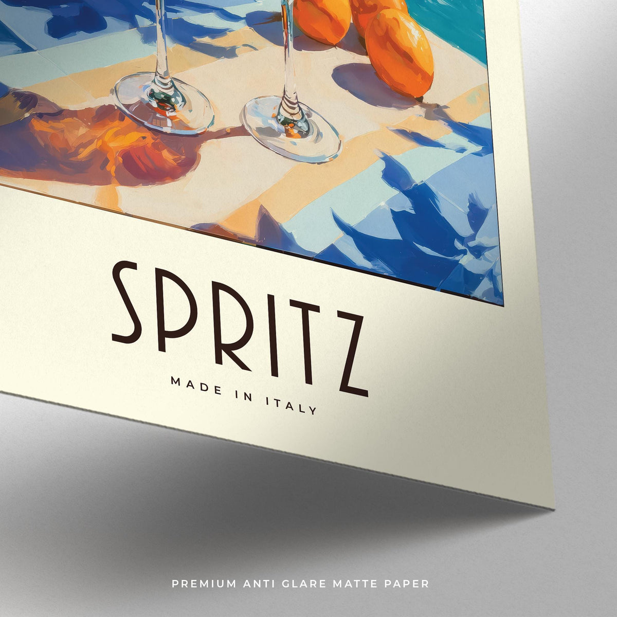 Glasses of spritz in bold Cocktail Art Decor style for kitchen walls