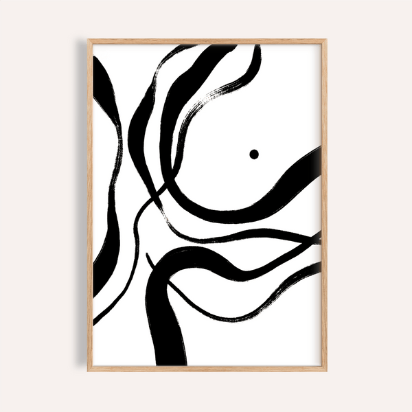 Black and White Art modern wall art print for living room in Black and White