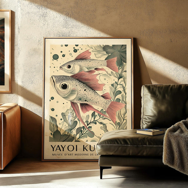 Modern Large Fish Wall Art featuring spotted trout and pink fins.