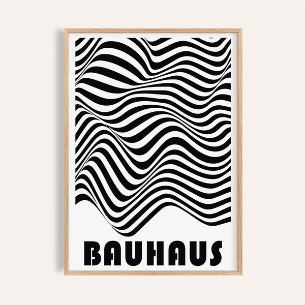 Graphic art print with bold black lines for modern living room décor