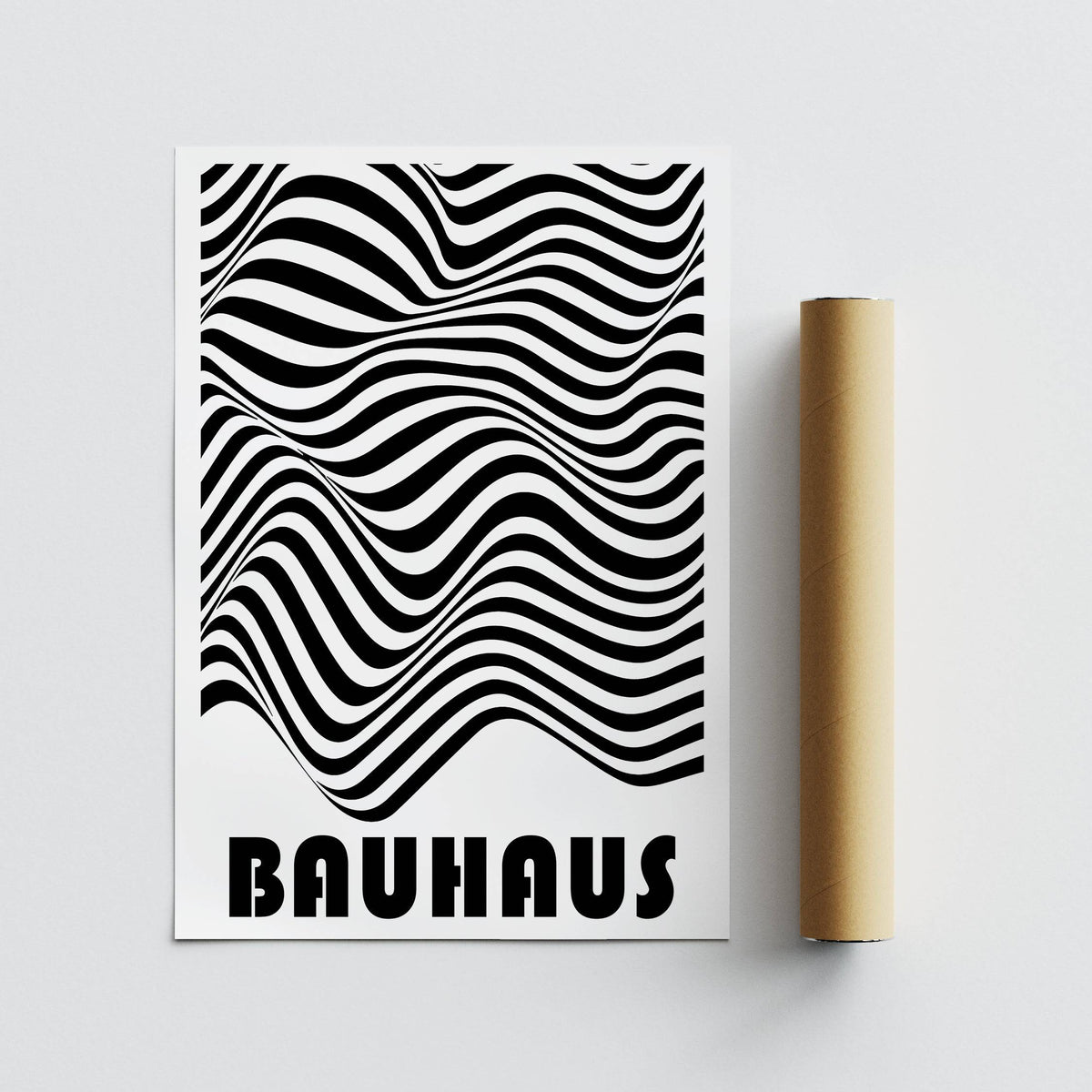 Striking Bauhaus-inspired graphic art print for contemporary interiors