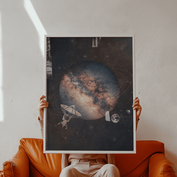 Cosmic Art Print displaying Pink, Purple, and Blue for studio art