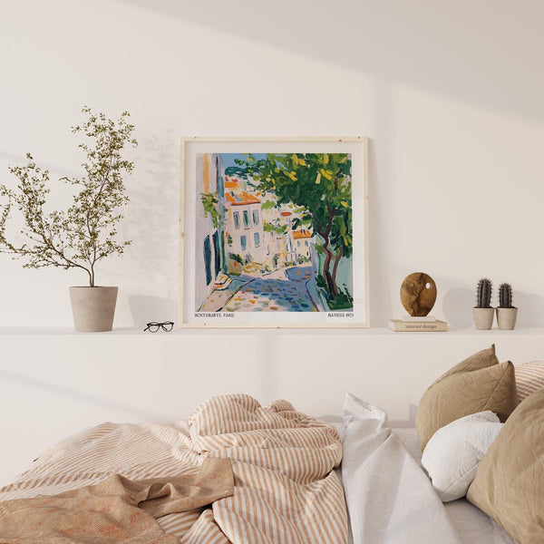 Artist-style French street scene captured in vivid French Artwork Prints.