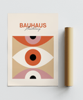 Minimalist Eye Art poster in Beige Pink and Orange for office decor