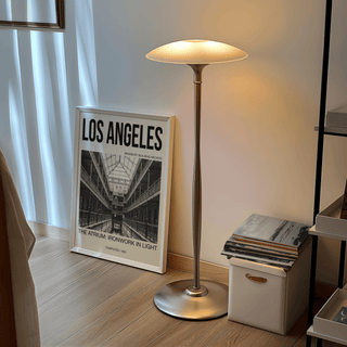 Symmetrical atrium perspective poster print with stacked balconies and central vanishing point