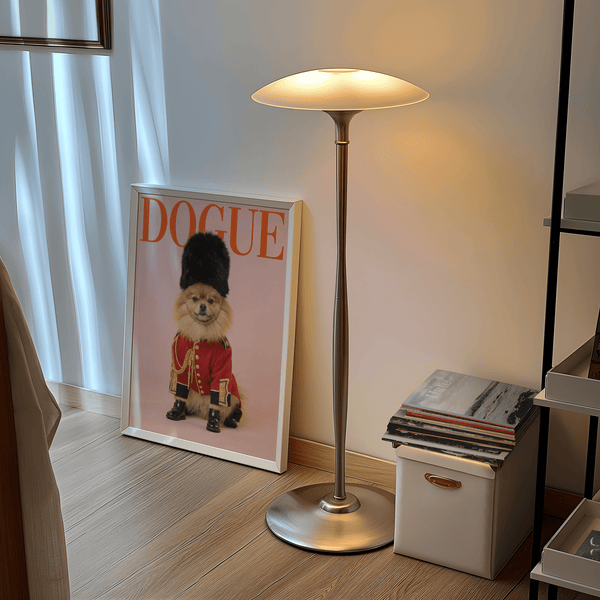 Chic Gold and Red Pomeranian Poster Print for classic living room