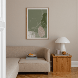 Minimalist Line Art wall art print showing flowing linework and soft layered blocks