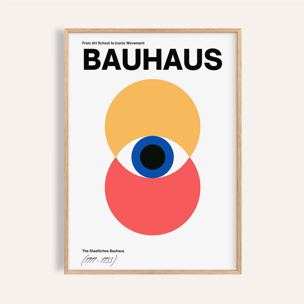 Bauhaus style poster featuring bold geometric design