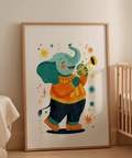 Musical Animal Poster with playful multicolored accents for classroom art