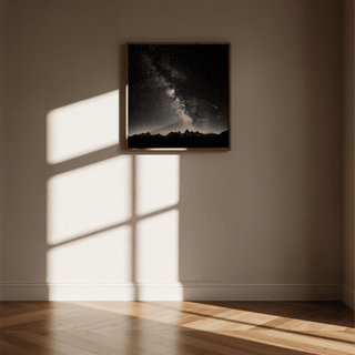 Milky Way Print poster with Black and White colors for hallway accent