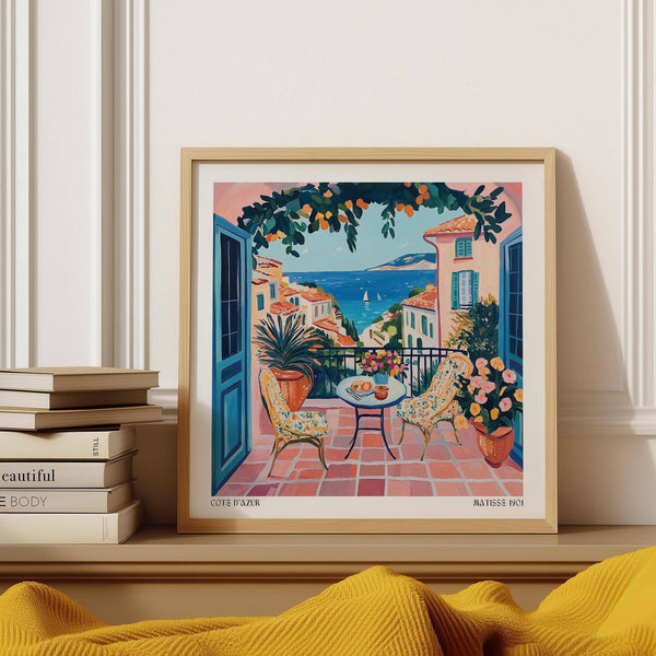 Vibrant French coastal wall art with Côte d’Azur views