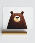 Cute Bear Art Print for modern homes, featuring brown, beige, and white colors
