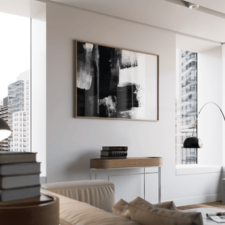 Minimalist Black and White Art Print with White, Black for study wall art