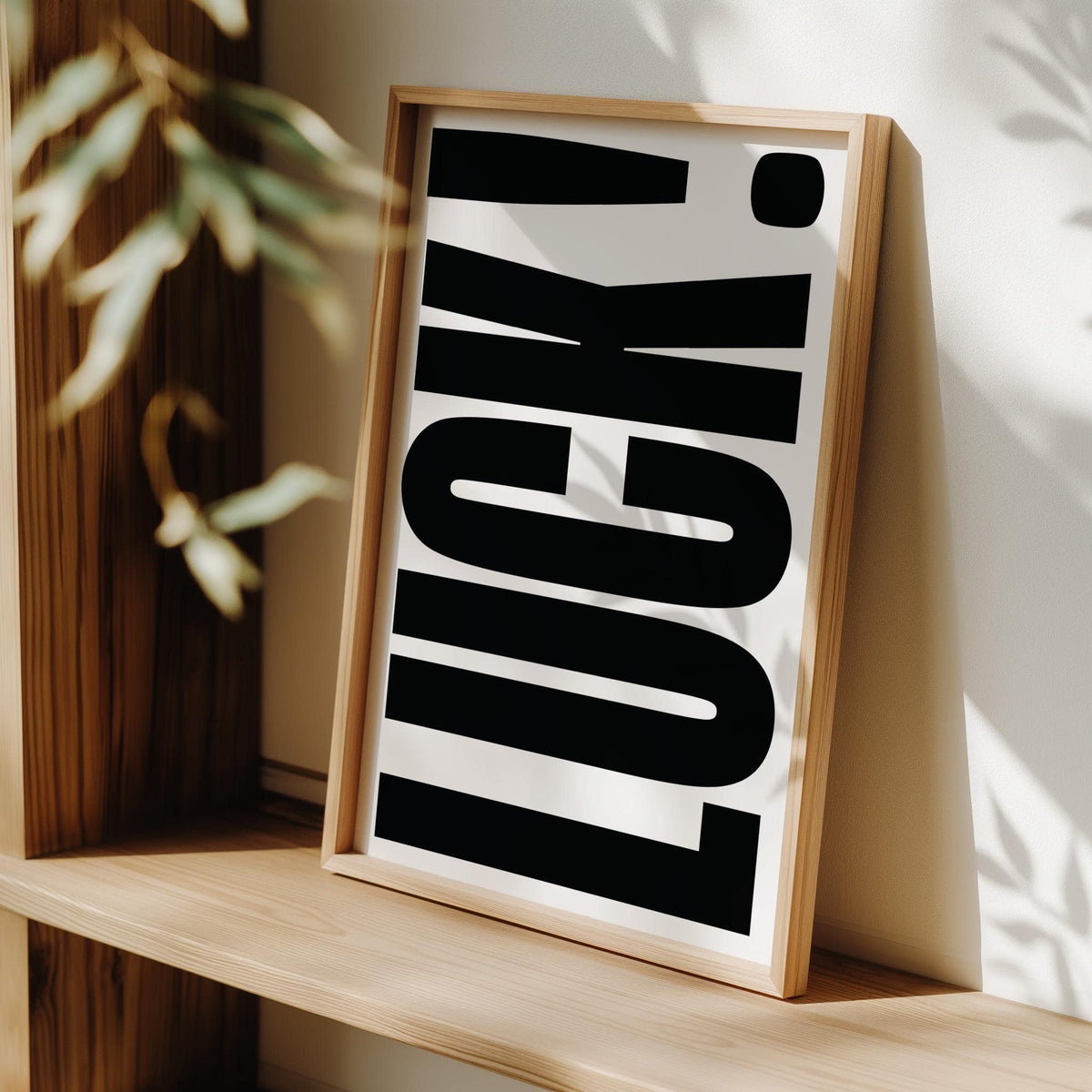 Versatile LUCK poster used as stylish good luck gifts