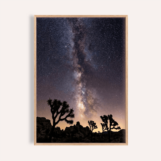 Night Desert Poster with Black and Purple sky for bedroom wall art