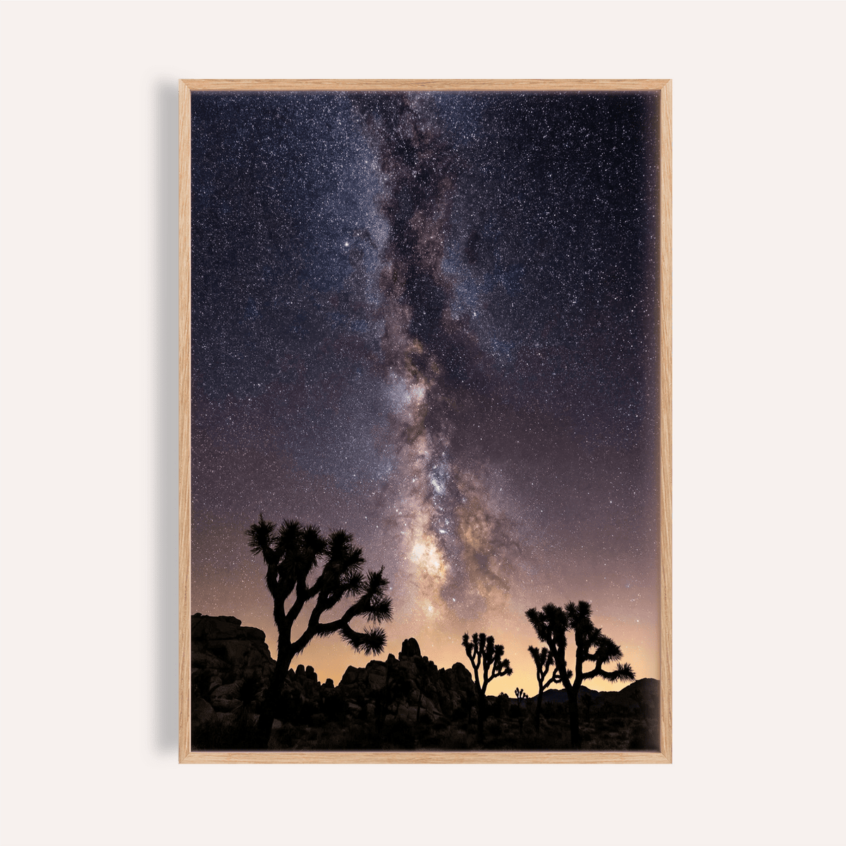 Night Desert Poster with Black and Purple sky for bedroom wall art