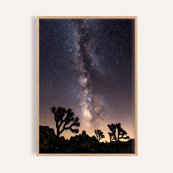 Night Desert Poster with Black and Purple sky for bedroom wall art