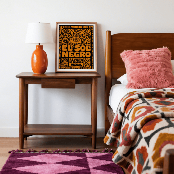 Decorative border detail on Mexico-themed poster print with geometric marks