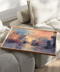 Abstract Sunset Art Print in multicolored tones for entryway poster