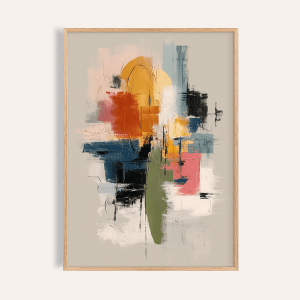 Colorful Textured Print, multicolored, living room, print