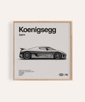 Koenigsegg Car Print in Gray and Black for living room wall art
