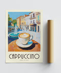 Peaceful Italian café moment in Watercolor Kitchen Art style