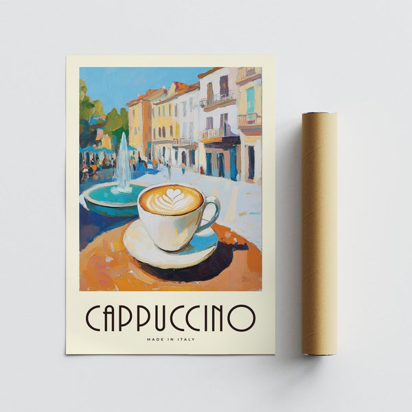 Peaceful Italian café moment in Watercolor Kitchen Art style
